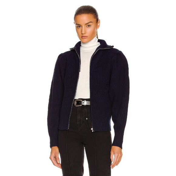 Isabel Marant "Abby" Zip-Front Cardigan in Navy, size 36 (like XS/S) - Picture 4 of 15